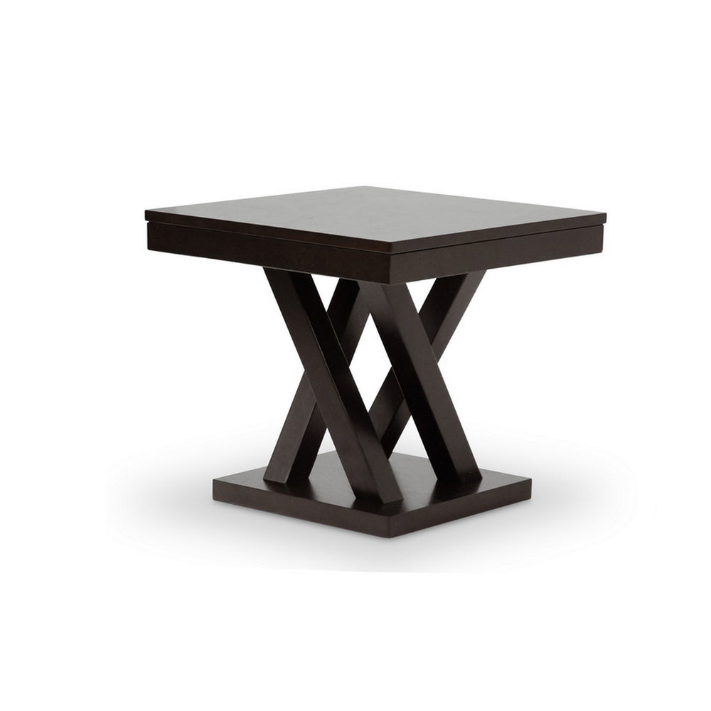 Urban Designs 20-Inch Everdon Dark Brown Modern End Table