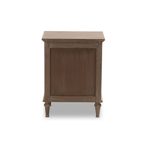 Urban Designs Rome Rustic Grey Wash Finish Wood 1-Drawer Nightstand