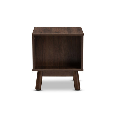 Urban Designs Britta Walnut Brown and Grey Two-Tone Finished Wood Nightstand