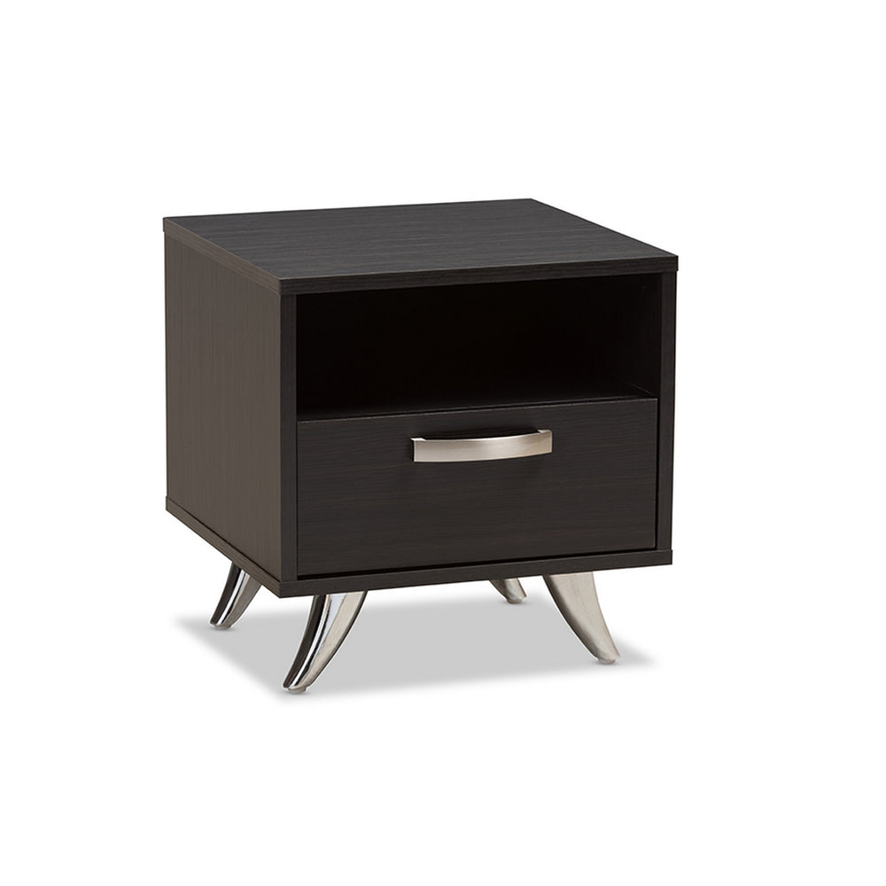 Urban Designs Warwick Modern Contemporary Espresso Brown Finished Wood End Table