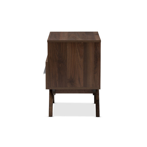 Urban Designs Ashfield Mid-Century Modern Walnut Brown Finished Wood Nightstand