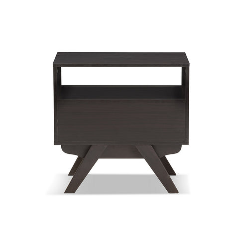 Urban Designs Ashfield Mid-Century Espresso Brown Finished Wood Nightstand