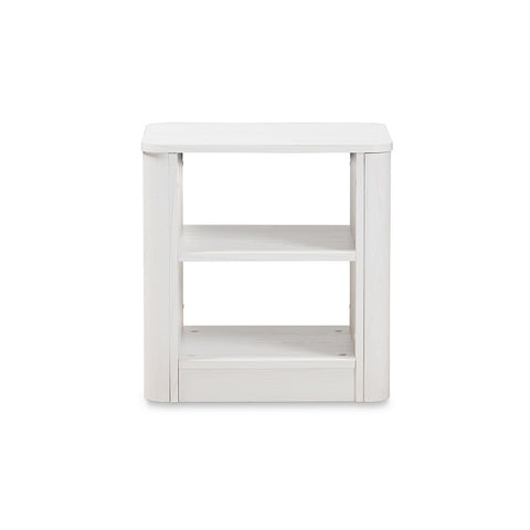 Urban Designs Carlingford Modern and Contemporary Whitewashed Wood Nightstand