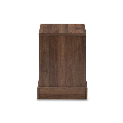 Urban Designs Burnwood Contemporary Walnut Brown Finished Wood Nightstand