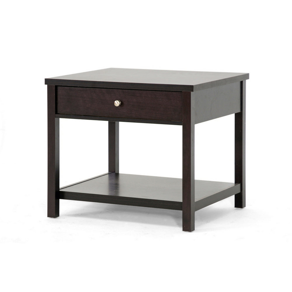 Urban Designs 22-Inch Brown Modern Accent Table and Nightstand