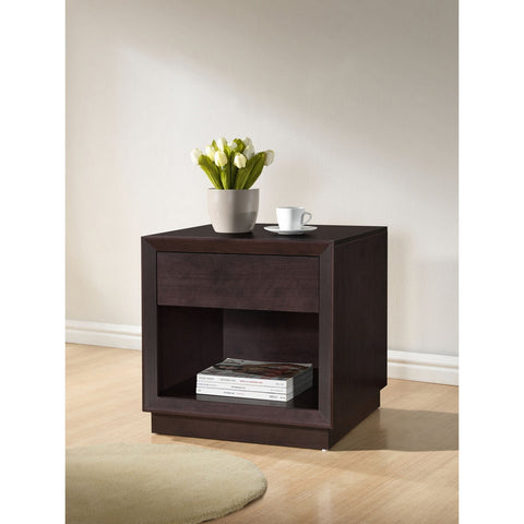 Urban Designs 22-Inch Cappuccino Modern Accent Table and Nightstand
