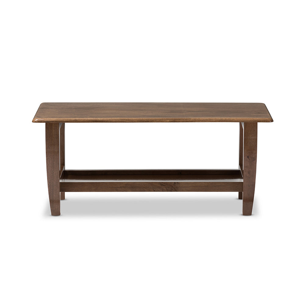 Urban Designs Pierce Mid-Century Modern Walnut Finished Brown Wood Coffee Table