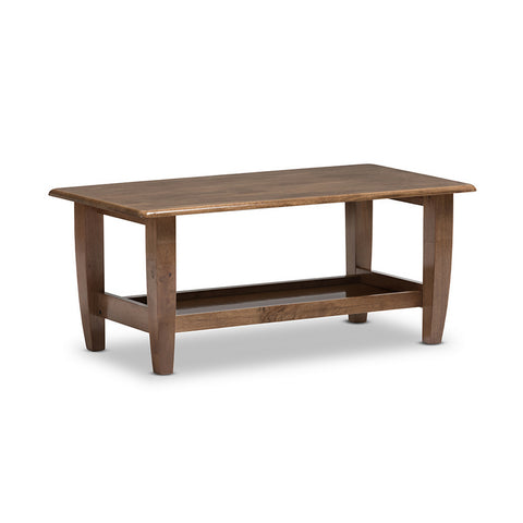 Urban Designs Pierce Mid-Century Modern Walnut Finished Brown Wood Coffee Table