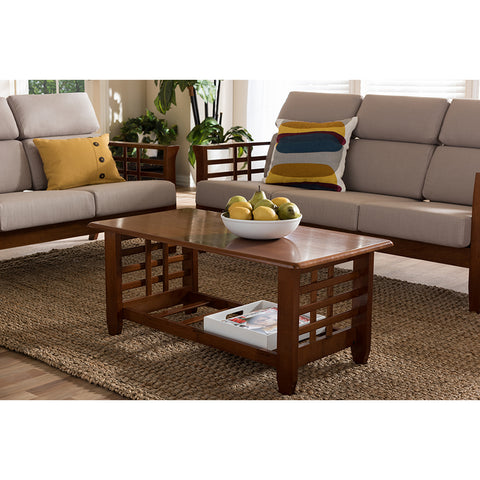 Urban Designs Larissa Modern Classic  Cherry Finished Brown Wood Coffee Table