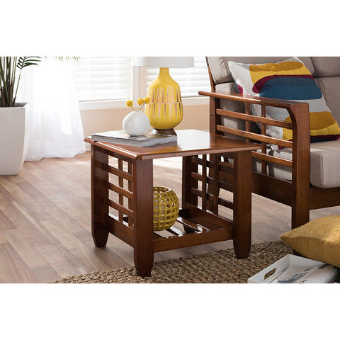 Urban Designs Larissa Modern Cherry Finished Brown Wood End Table