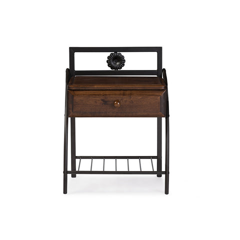 Urban Designs Jevenci Vintage Industrial Black Finished Metal Nightstand