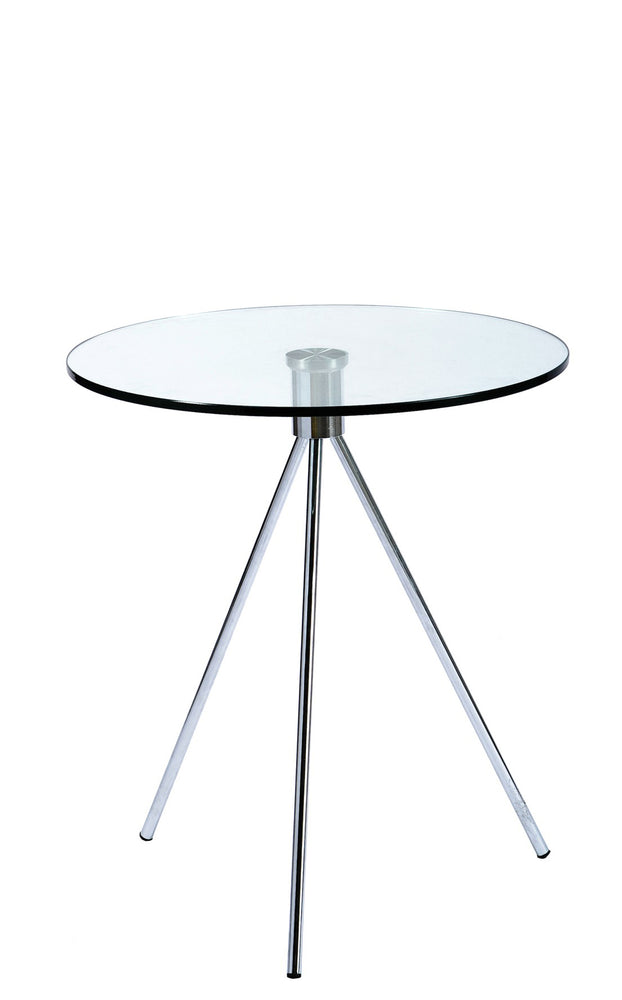 Urban Designs 22-Inch Triplet Round Glass Top End Table with Tripod Base