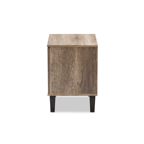 Urban Designs Swanson Modern Light Brown Wood 2-Drawer Nightstand