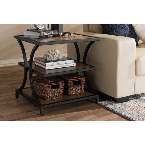 Urban Designs Lancashire Oak Brown Finished Wood End Table