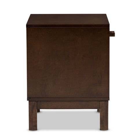 Urban Designs Reanne 1-Drawer Wood Nightstand with Shelf in Brown