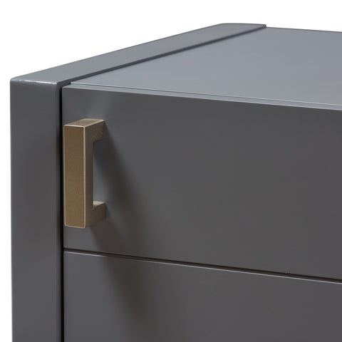 Urban Designs Kouma Wooden Nightstand with Door in Grey Finish