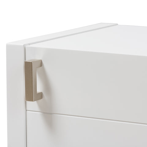 Urban Designs Kouma Wooden Nightstand with Door in White Finish