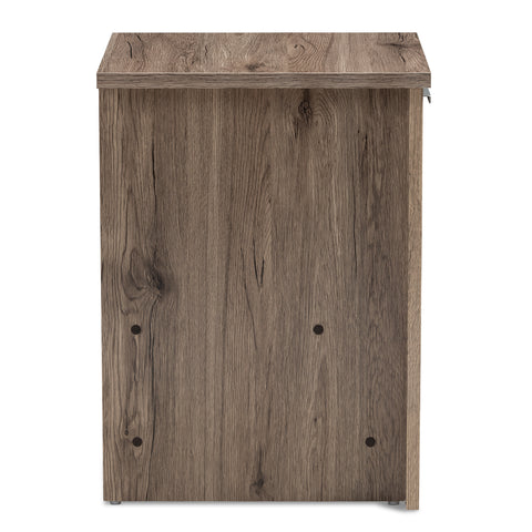 Urban Designs Claremont Wooden 1-Drawer Nightstand in Oak Brown Finish