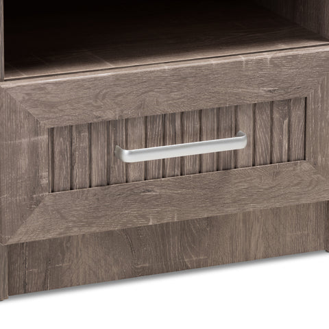 Urban Designs Dunlop Wooden 1-Drawer Nightstand in Oak Brown Finish