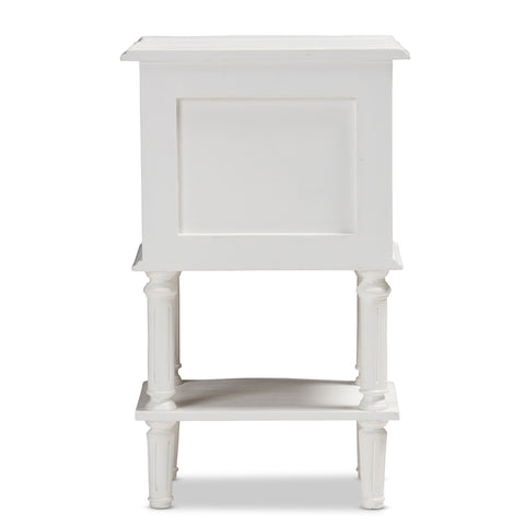 Urban Designs Daphne Rustic 2-Drawer Wooden Nightstand in White Finish