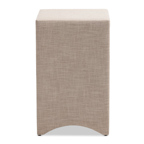 Urban Designs Sonia Fabric Upholstered 3-Drawer Nightstand in Beige Finish
