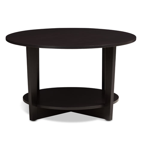 Urban Designs Gracie Wooden Coffee Table in Wenge Brown Finish