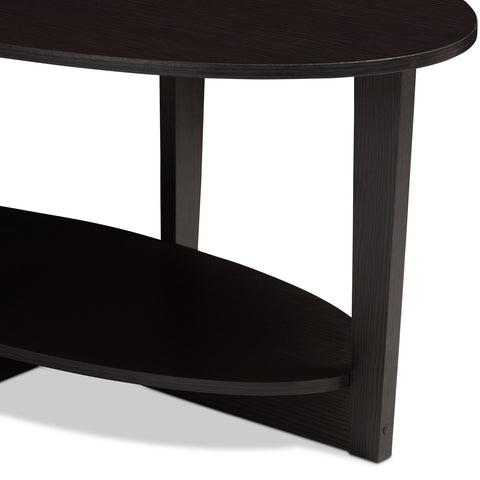 Urban Designs Joyce Wooden Coffee Table in Wenge Brown Finish
