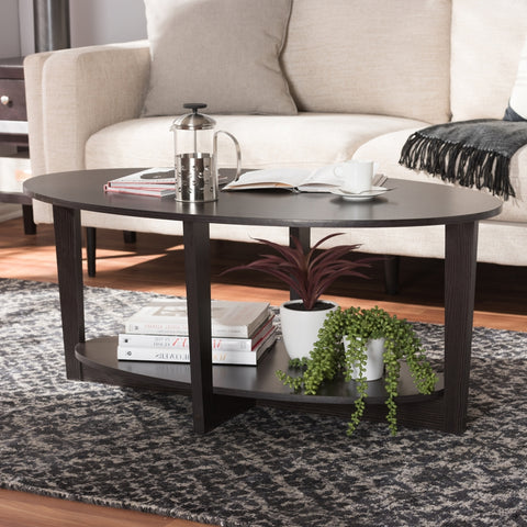 Urban Designs Joyce Wooden Coffee Table in Wenge Brown Finish