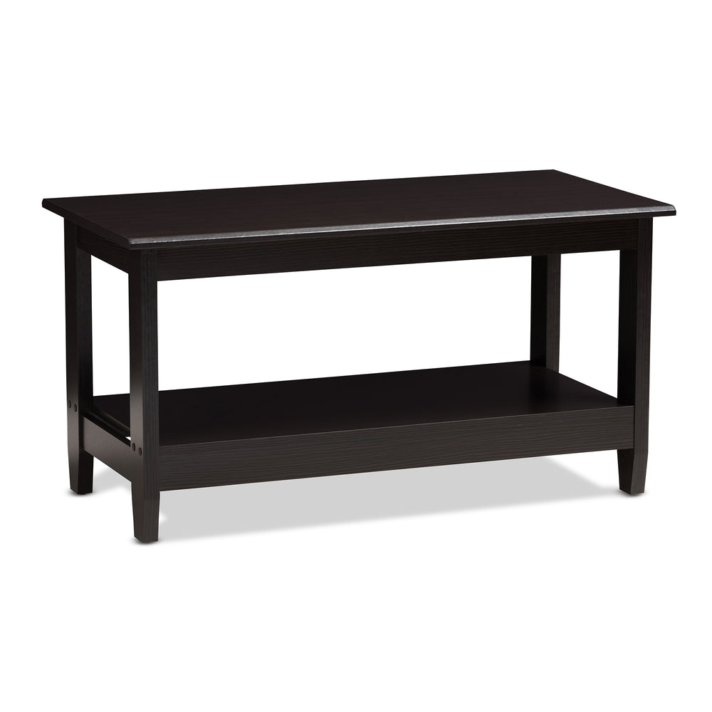 Urban Designs Melinda Wooden Coffee Table in Wenge Brown Finish