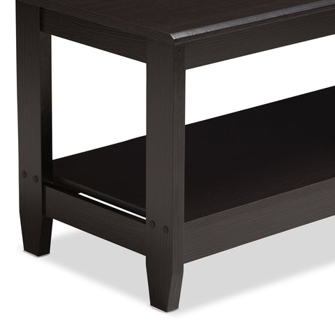 Urban Designs Melinda Wooden Coffee Table in Wenge Brown Finish
