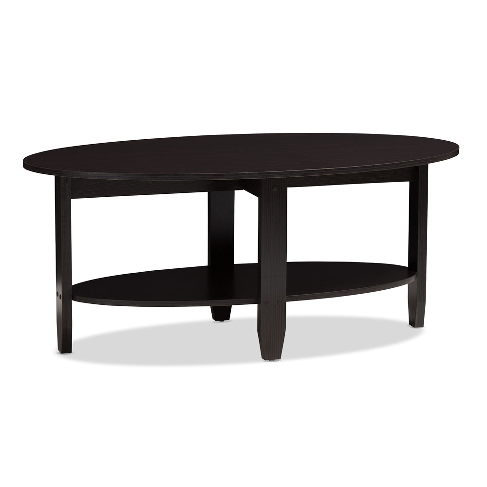 Urban Designs Alyson Wooden Coffee Table in Wenge Brown Finish