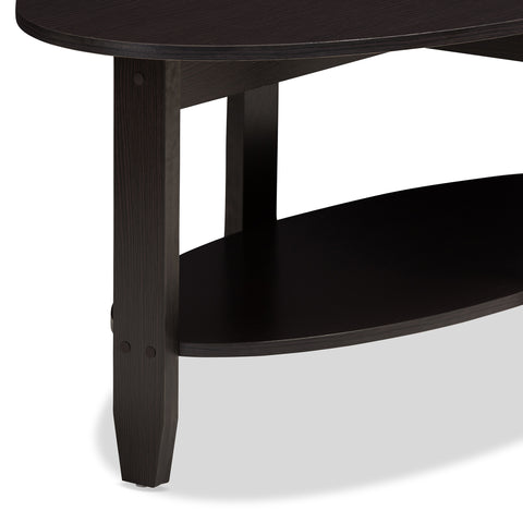 Urban Designs Alyson Wooden Coffee Table in Wenge Brown Finish