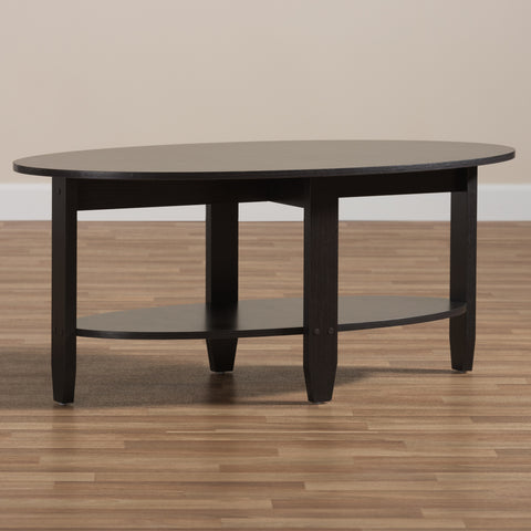 Urban Designs Alyson Wooden Coffee Table in Wenge Brown Finish