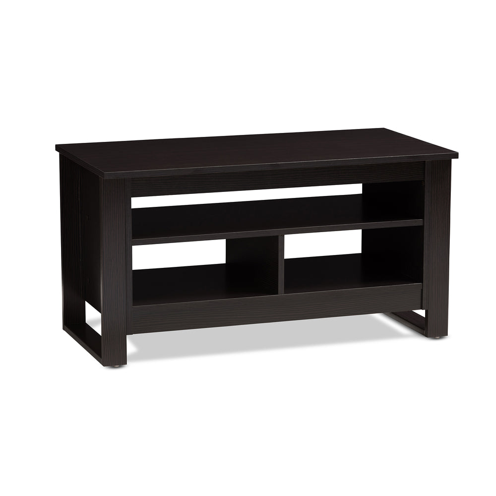 Urban Designs Cleo Wooden Coffee Table in Wenge Brown Finish