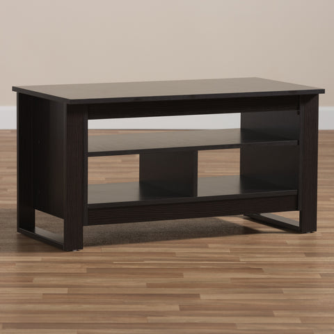 Urban Designs Cleo Wooden Coffee Table in Wenge Brown Finish
