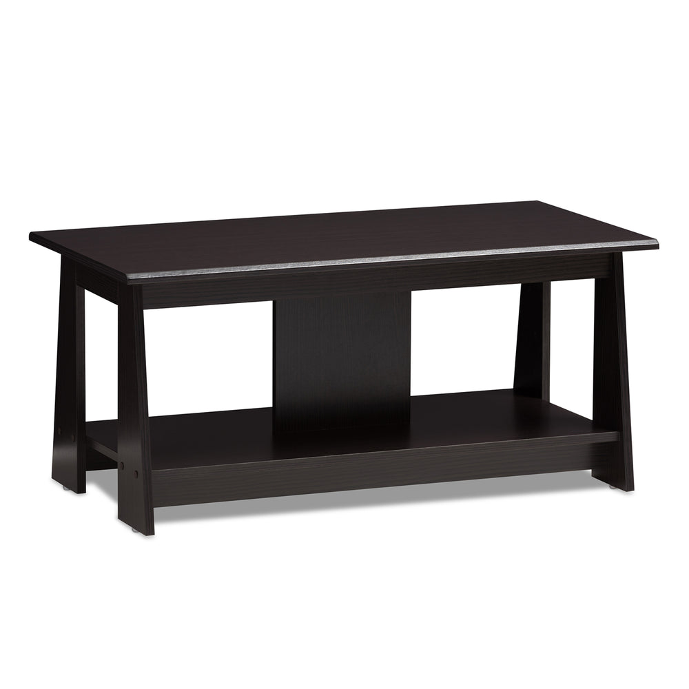 Urban Designs Cecily Wooden Coffee Table in Wenge Brown Finish