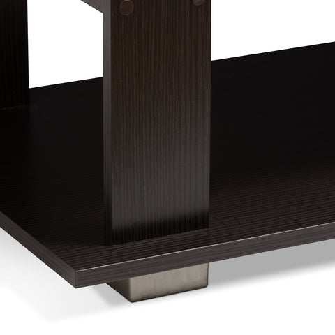 Urban Designs Mikayla Wooden Coffee Table in Wenge Brown Finish