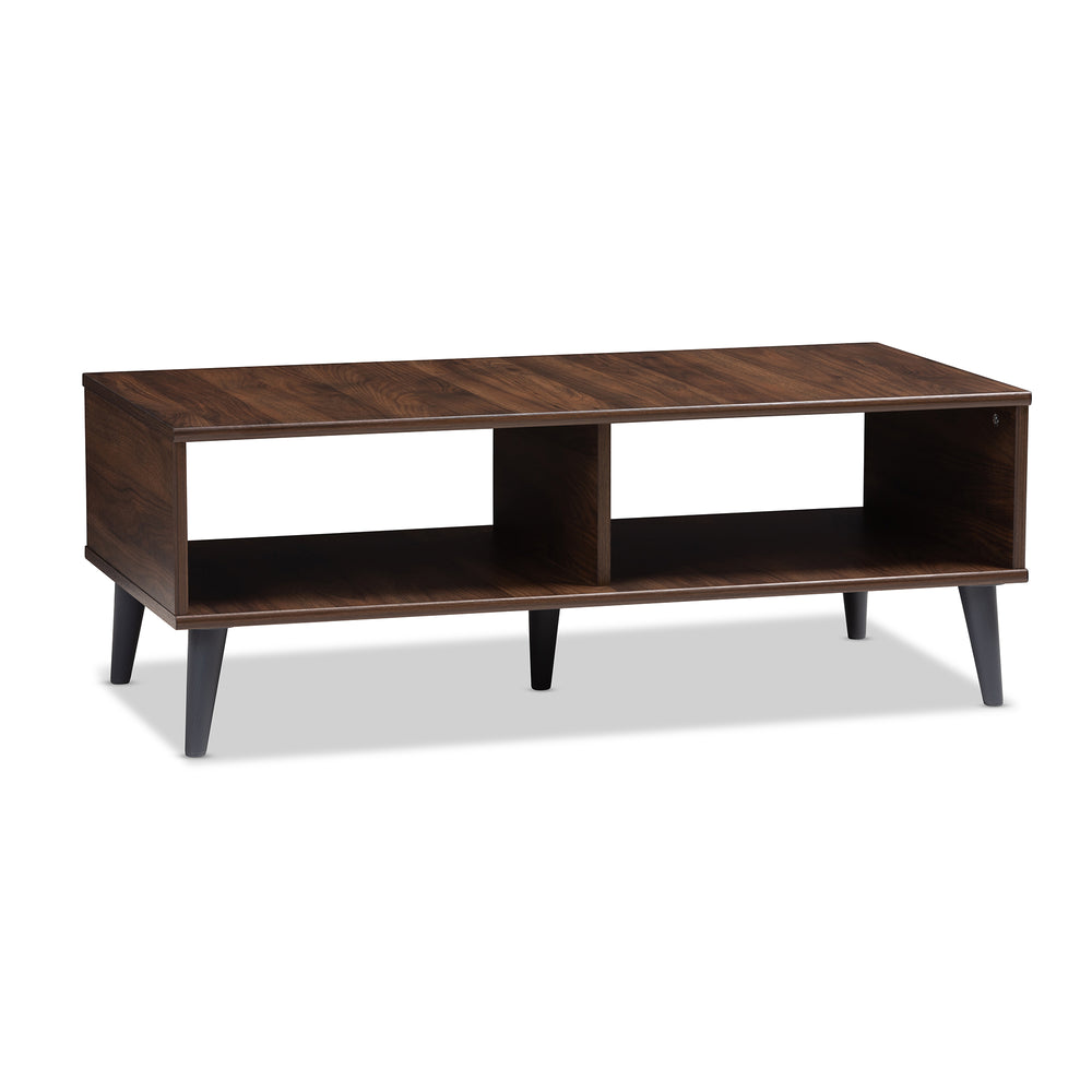 Urban Designs Sterling Wooden Coffee Table in Walnut Brown & Dark Grey Finish