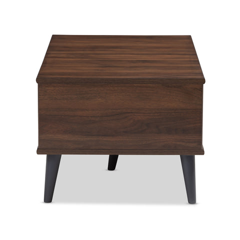 Urban Designs Sterling Wooden Coffee Table in Walnut Brown & Dark Grey Finish