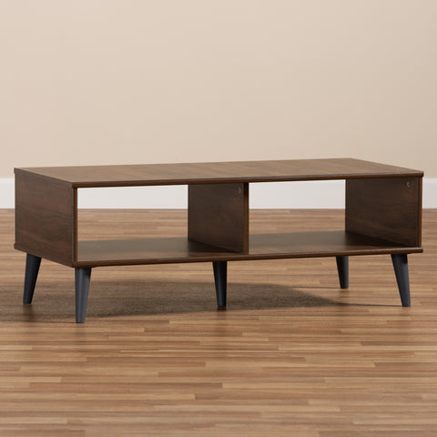 Urban Designs Sterling Wooden Coffee Table in Walnut Brown & Dark Grey Finish