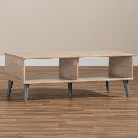 Urban Designs Sterling Wooden Coffee Table in Oak Brown & Dark Grey Finish
