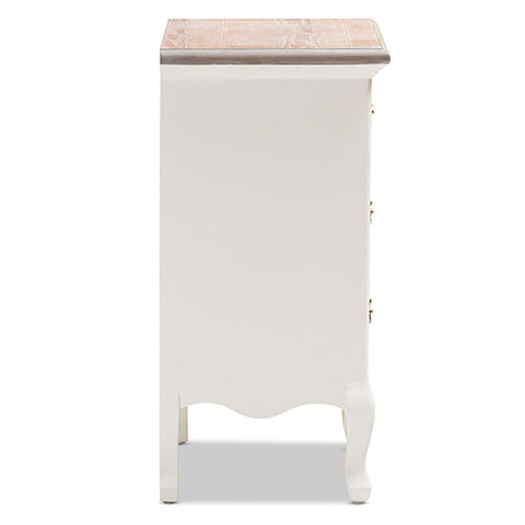 Urban Designs French Style Weathered Finish Nightstand - White