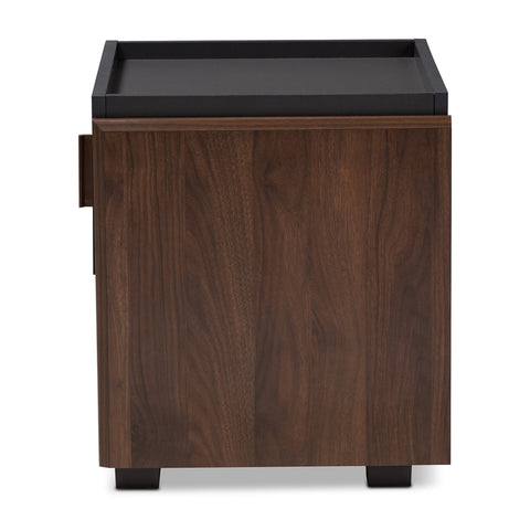 Urban Designs Tray Top Style Nightstand With Drawer and Shelf