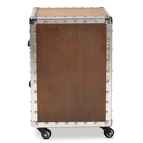 Urban Designs 19-Inch High Industrial Style Wheeled Nightstand