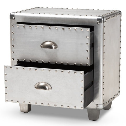 Urban Designs 19-Inch High Industrial Style Metal Nightstand