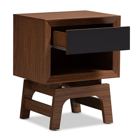 Urban Designs Old TV Style Nightstand With Drawer and Shelf