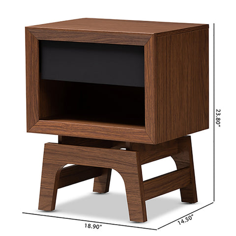 Urban Designs Old TV Style Nightstand With Drawer and Shelf