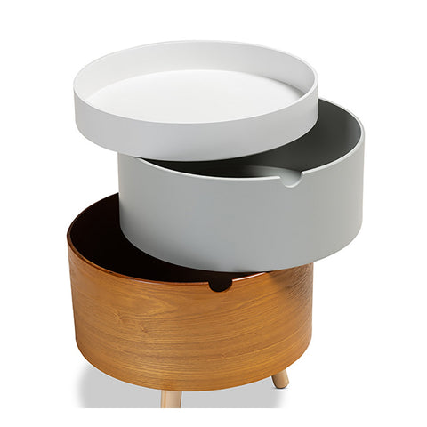 Urban Designs Round Boxes Nightstand With Top Removable Tray