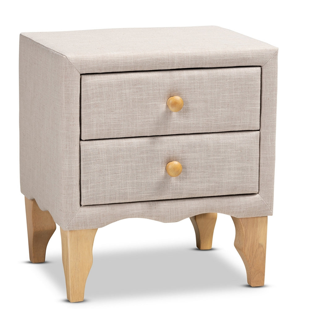 Urban Designs Soft Fabric Upholstered Nightstand - Beige