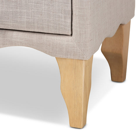 Urban Designs Soft Fabric Upholstered Nightstand - Beige